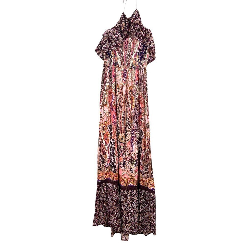 Francescas Miami Maxi Beach Halter Top Dress Women S Floral Resort Wear Boho H4